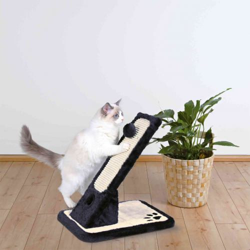 Царапка Trixie для кошек с 2 игрушками дощечка на подставке сизаль/плюш черная 30х40х42 см Киев - изображение 3