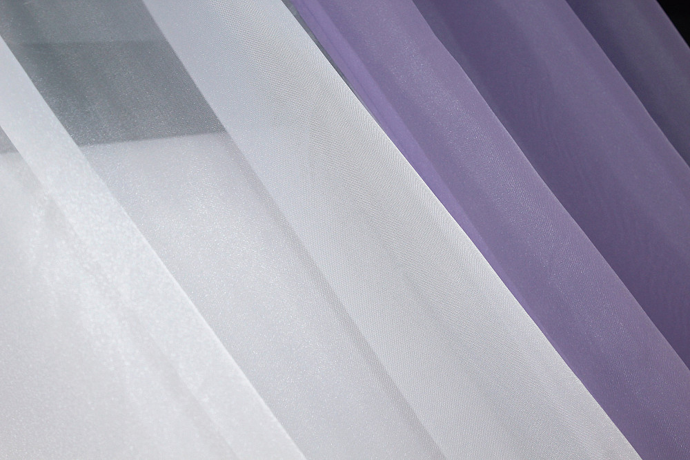 Кухонные шторы VR-Textil № 017к комбинированные с подвязками сиреневый с белым 265х170 см (50-017) Киев - изображение 5