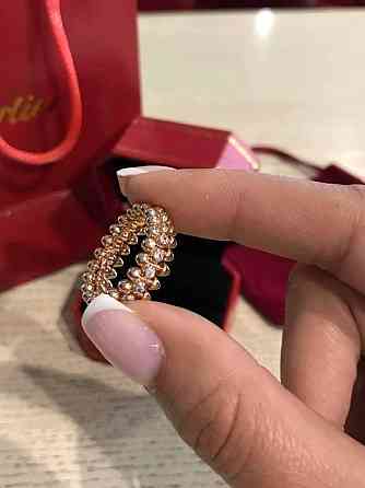 Cartier кільце з "зубчиками" у рожевому золоті з камінням / Cartier кільце з "зубчиками" Одеса