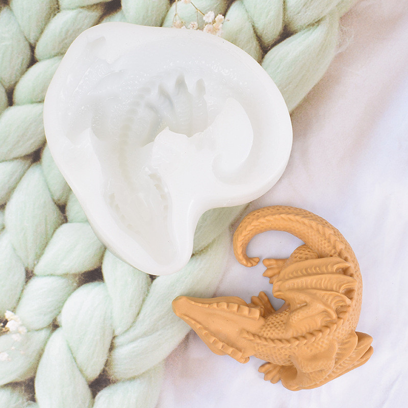 Молд силиконовый Дракон 110 на 100 мм серый Киев - изображение 2