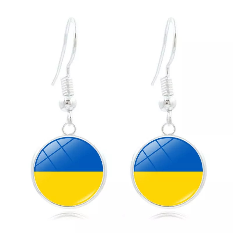 Сережки патріотичні 120 мм жовто-блакитний Київ - фото 1