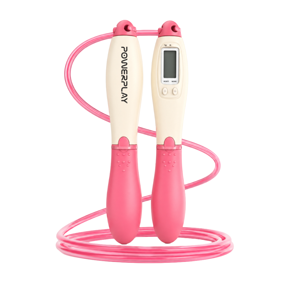 Скакалка з лічильником PowerPlay 4216 Jump Rope Рожева 2.8 см. Кам'янське - фото 1