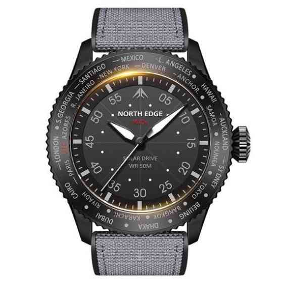 Мужские водостойкие тактические часы North Edge Mach New (Черные) Винница