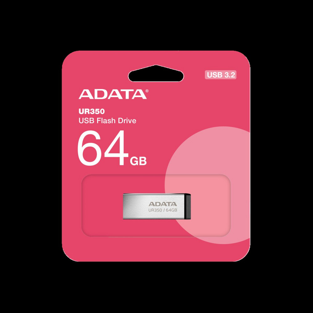 Flash A-DATA USB 3.2 UR 350 64Gb Silver/Black Киев - изображение 5
