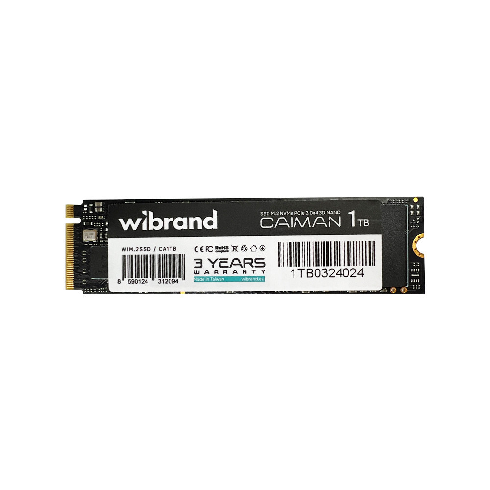 SSD диск накопитель M.2 Wibrand Caiman 1TB NVMe 2280 PCIe 3.0 3D NAND WIM.2Твердотельный накопитель Одесса - изображение 3
