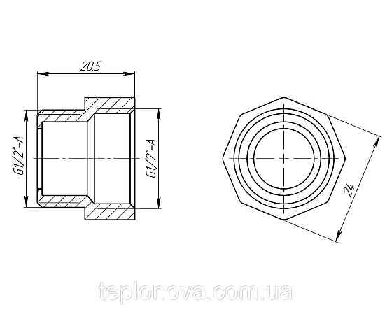 Перехідник 1/2" ВН латунний під прокладку LI333S OPTIMUM Чернівці