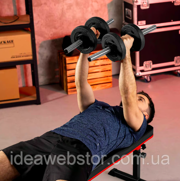 Разборные гантели Hop Sport 2х10 кг черные набор гантелей для дома силовых тренировок фитнеса Киев - изображение 17