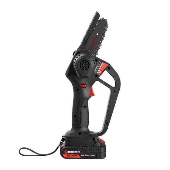 Мини-пила аккумуляторная INTERTOOL WT-9109 20 В, шина 10 см, 4 м/с, Li-ion, 2,0 Ач, ЗУ 2А, STORM - пила на аккумуляторе Львов