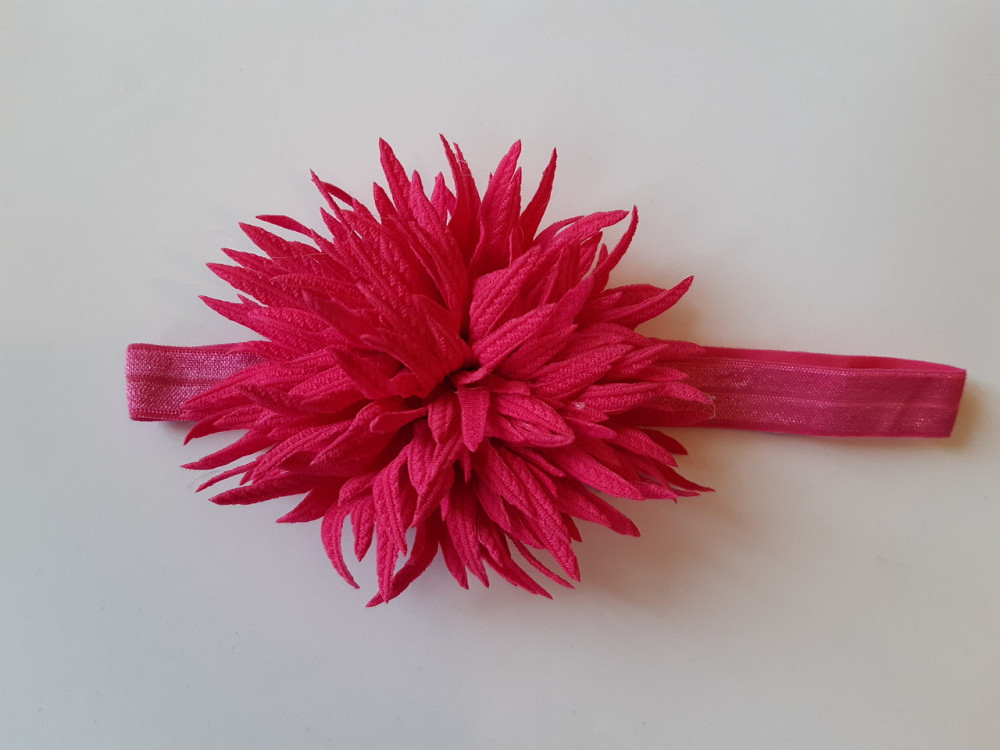 Детская красивая повязка малиновая - окружность 38-60см, цветок 9см Киев - изображение 1