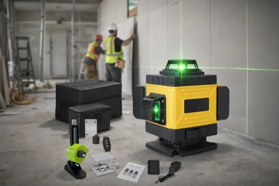 Лазерный 4D 16-линейный нивелир желтый 24V 5Ah, самовыравнивающийся уровень для измерения сечения 16 лучей на 360 в сумке Коломыя