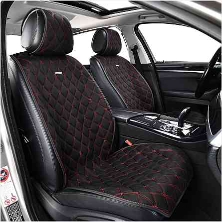 Преміум накидки для передніх сидінь CarLife Nitro, black-red 2шт Львів