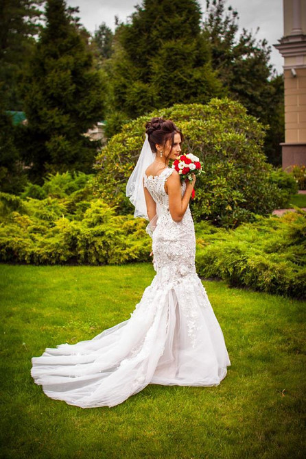 Свадебное платье рыбка 42 размер б/у Киев - изображение 2