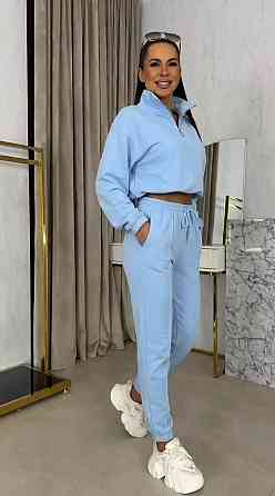 Жіночий плюшевий прогулянковий костюм з велюру Блакитний, 42/44 Одеса