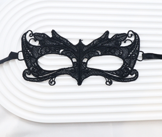 Маска із мережива маскарадна унісекс one size чорний Київ