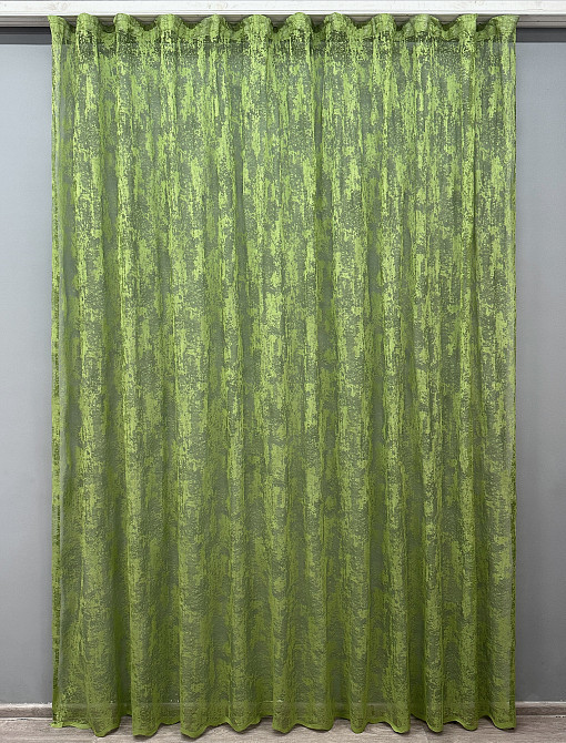 Тюль VR-Textil 1663т Мармур Al-1 Жакард Оливковий 350х260 см (42-0849) Київ - фото 2