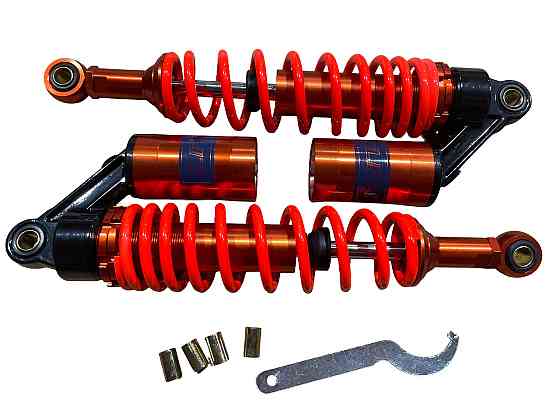 Амортизаторы (пара) мопед Дельта 340mm, газомасляные (оранжевые) Мукачево