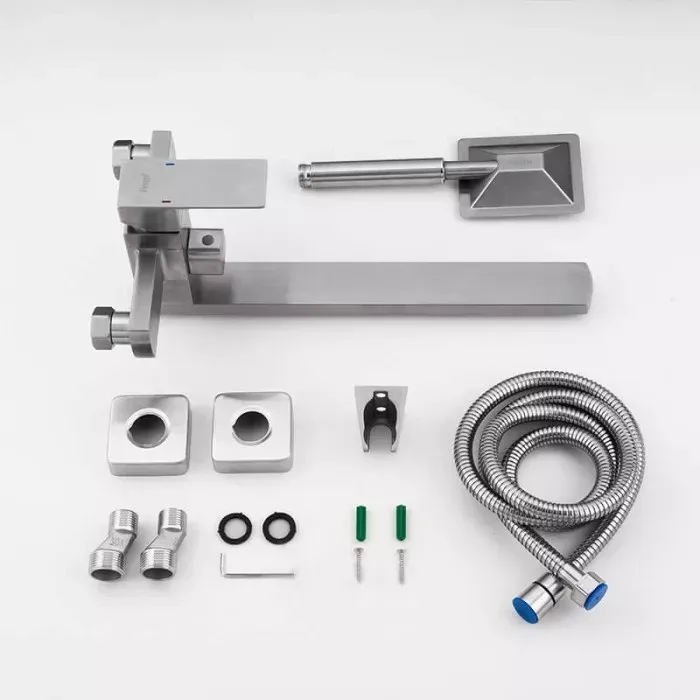 Змішувач для ванни з душовим гарнітуром Frap H802 F22802 сатин Київ - фото 8