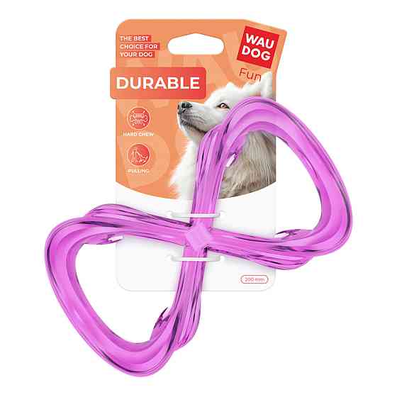 Игрушка для собак WAUDOG Fun Durable Восьмерка, термопластичная резина, 200 мм, фиолетовый Киев