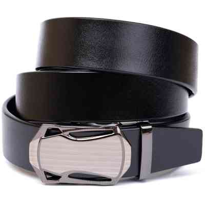 Ремень Vintage Мужской с пряжкой автомат Черный (20355) Винница