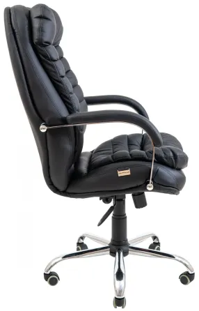 Офісне Крісло Керівника Richman Valencia Шкіра Комбо Lux Хром М3 MultiBlock Чорний Дніпро