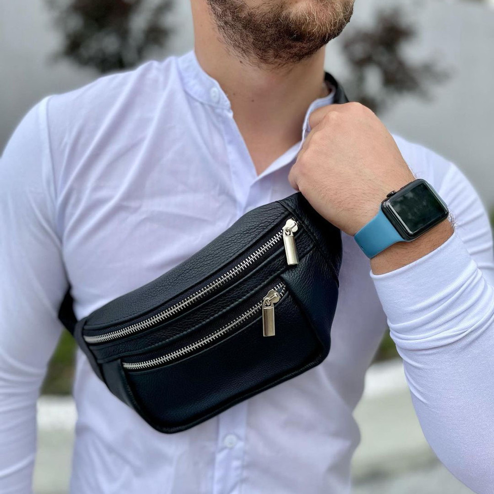 Мужская кожаная бананка, кожаная сумка бананка через плечо, мужская кожаная бананка на пояс Киев - изображение 5