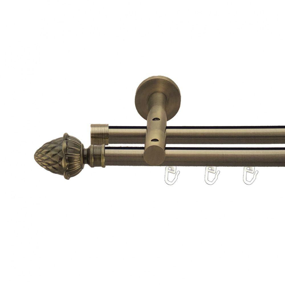 Карниз Orvit Цинара металевий дворядний реверсивний профільна труба  Антик 19\19 мм 200 см (7219426) Львів - фото 1