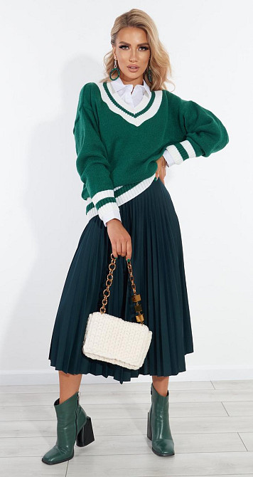 Свитер с отделкой в полоску (48-52) Киев - изображение 2