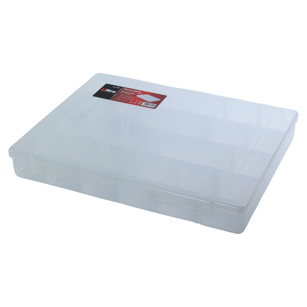 Органайзер пластиковый прозрачный 20 отсеков 350×270×50мм ULTRA (7417122) Киев - изображение 1