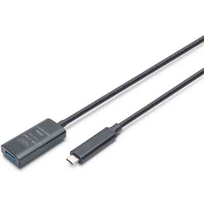 Дата кабель USB-С Male to USB-A Female 10.0m USB3.2 Gen2 Active 10G Digitus (DA-73113) Винница