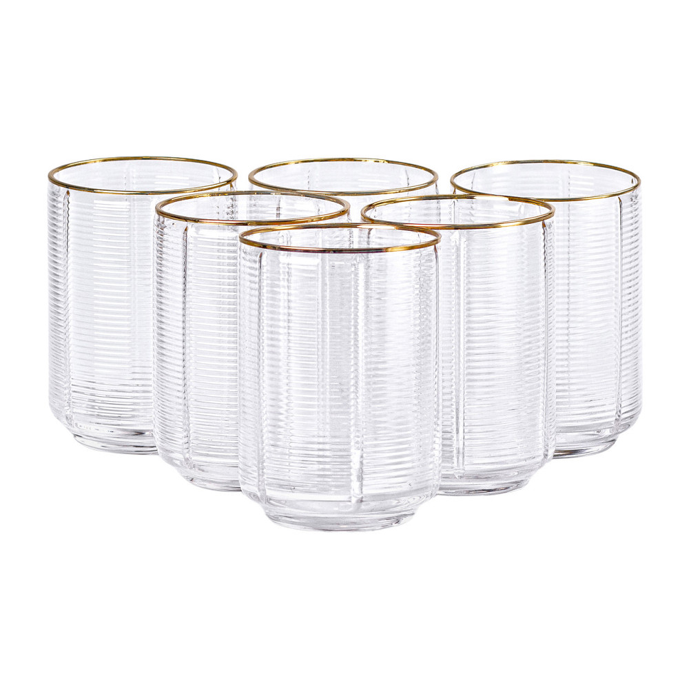 Yiwu Набір з 6 склянок, 450 мл, для лимонаду, води, соку та коктейлів HP-16-11 Коломия - фото 1