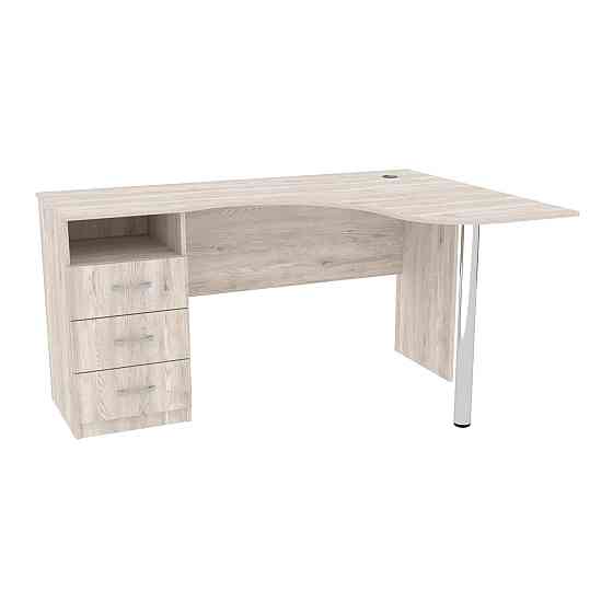 Стіл кутовий з шухлядами ОСК-4, Самоа Димчастий, 1500/1100/760 Львів