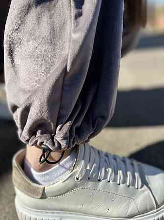 Женский повседневный стильный велюровый костюм двойка Серый, 50/52 Одесса