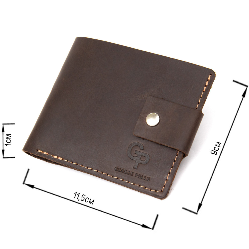 Кожаное мужское портмоне GRANDE PELLE 11460 Коричневый Киев - изображение 8