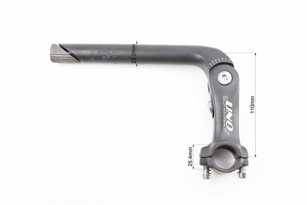 Винос керма MTB регульований 22,2x25,4х110мм, алюмінієвий, чорний AL-828 Київ - фото 2