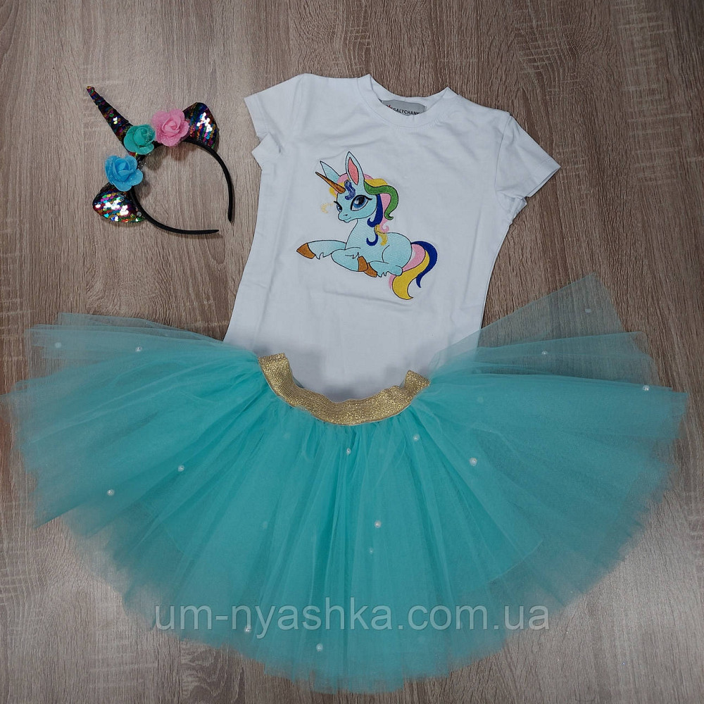 Дитяча біла футболка з єдинорогом вишивка Кривий Ріг - фото 6