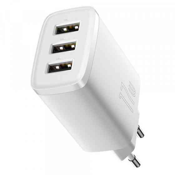 Зарядний пристрій 3xUSB 17W (USB-A) Білий Baseus (CCXJ020102) Київ