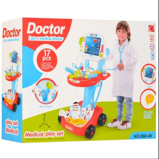 Набір доктора Doctor set з візком 17 предметів Червоний (660-46) Чернігів