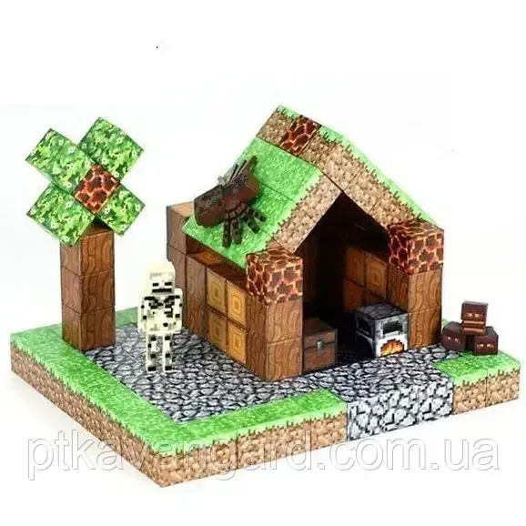 Магнитные блоки Minecraft домик в лесу 139 деталей / конструктор магнитные кубики Dream World LZCK 054 Хмельницкий - изображение 1