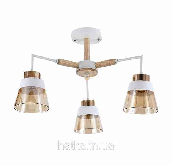 Люстра стельова на 3 плафони VALESO XL25014-3 для вітальні та спальні Білий Золото XL25014-3 Київ