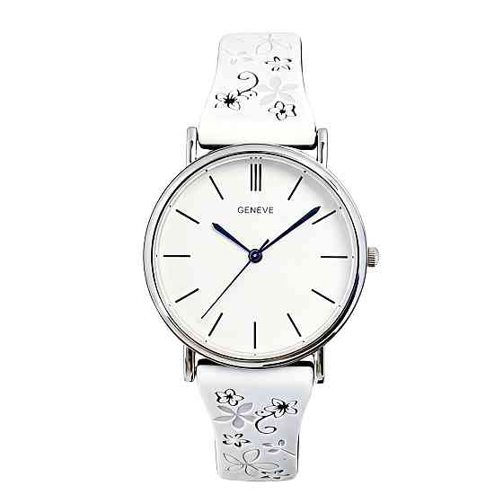 Годинник жіночий наручний Geneva Steel Silver Miss Flower (2 ремінці) Київ