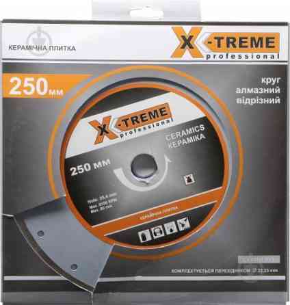 Диск алмазний відрізний X-Treme 1A1R 250x2,5x25,4 кераміка XT-110125 Коломия