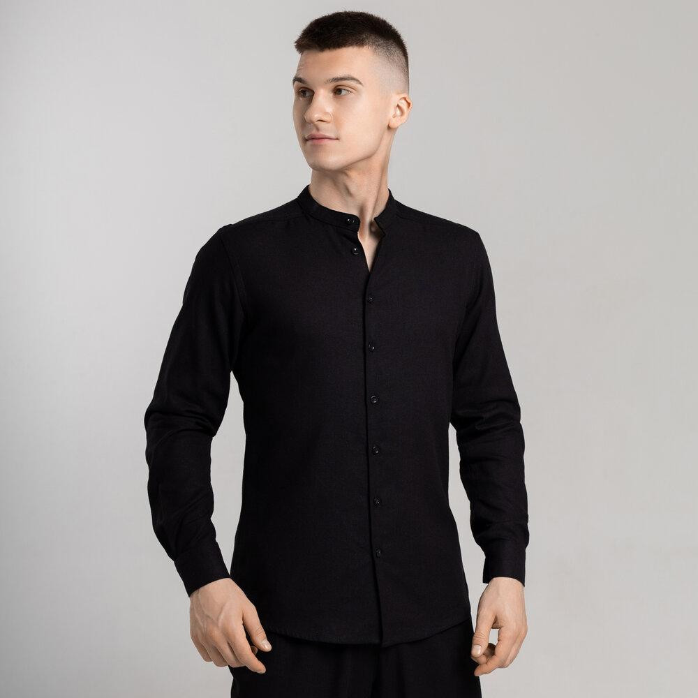 Мужская рубашка с длинным рукавом черная Pobedov Orion Киев - изображение 2