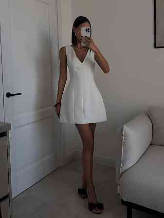 Женское базовое мини платье костюмка + подкладка софт Молочный, 42/44 Одесса