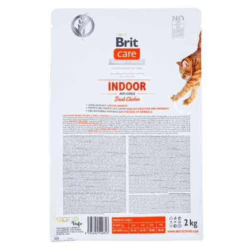Корм сухой Brit Care Cat Grain Free Indoor Anti-stress для взрослых домашних кошек гипоаллергенный с курицей 2 кг Киев
