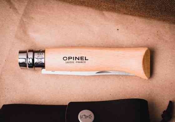 Складаний Ніж з чохлом в пеналі Opinel "Inox Natural" No.8 (001089) Нержавіюча сталь Нововолинськ