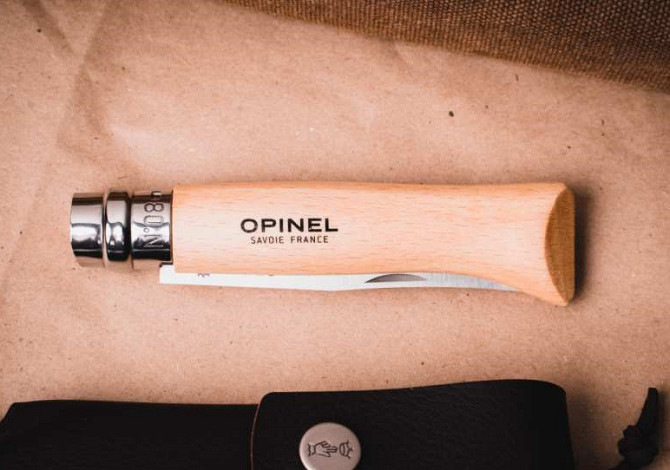 Складаний Ніж з чохлом в пеналі Opinel "Inox Natural" No.8 (001089) Нержавіюча сталь Нововолинськ - фото 6