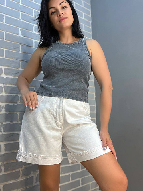 Майка жіноча YI FANG 501-2733 варена рубчик порізані шви one size, сірий, one size Київ - фото 5