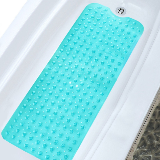 Килимок для ванної кімнати та душу атиковзкий, для тіла масажний силіконовий з присосками, зелений, 40х100 см Кам'янець-Подільський