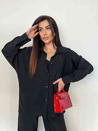 Женский стильный привлекательный костюм американский креп Черный, 44/46 Одесса