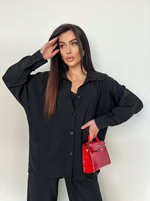 Женский стильный привлекательный костюм американский креп Черный, 44/46 Одесса - изображение 6